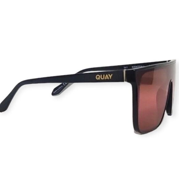 NWOT Quay Unisex "NIGHTFALL 52mm
Shield" bronze,brown /black Mirrored
Sunglasses - Picture 7 of 12